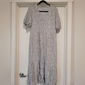Sonoma White Puff Sleeve Midi Sundress | Large
